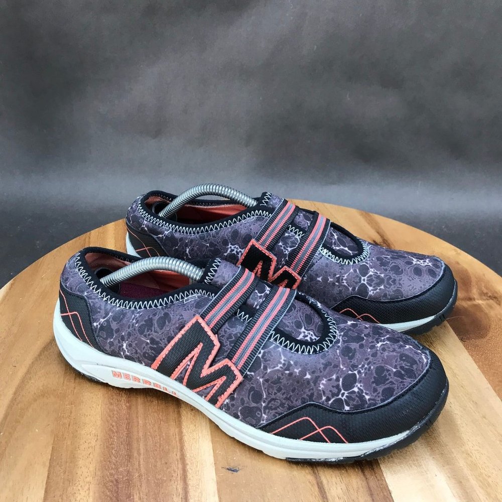 Merrell Purple and Black Slip-On Sneakers with Coral Accents